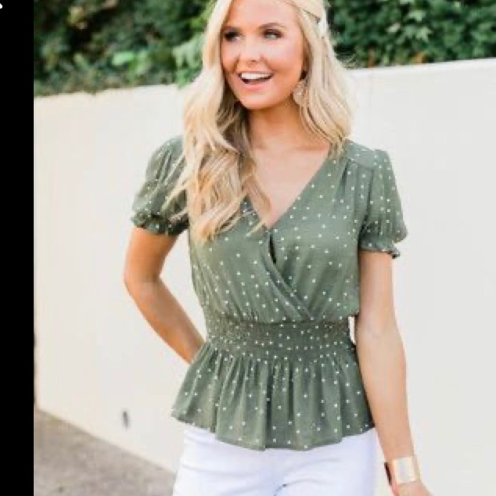 Pink Lily Boutique Olive Blouse